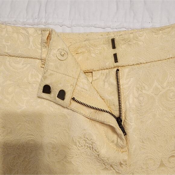 Ann Taylor LOFT Pale Yellow Eyelet Brocade Shorts, Size 10 - Picture 4 of 8